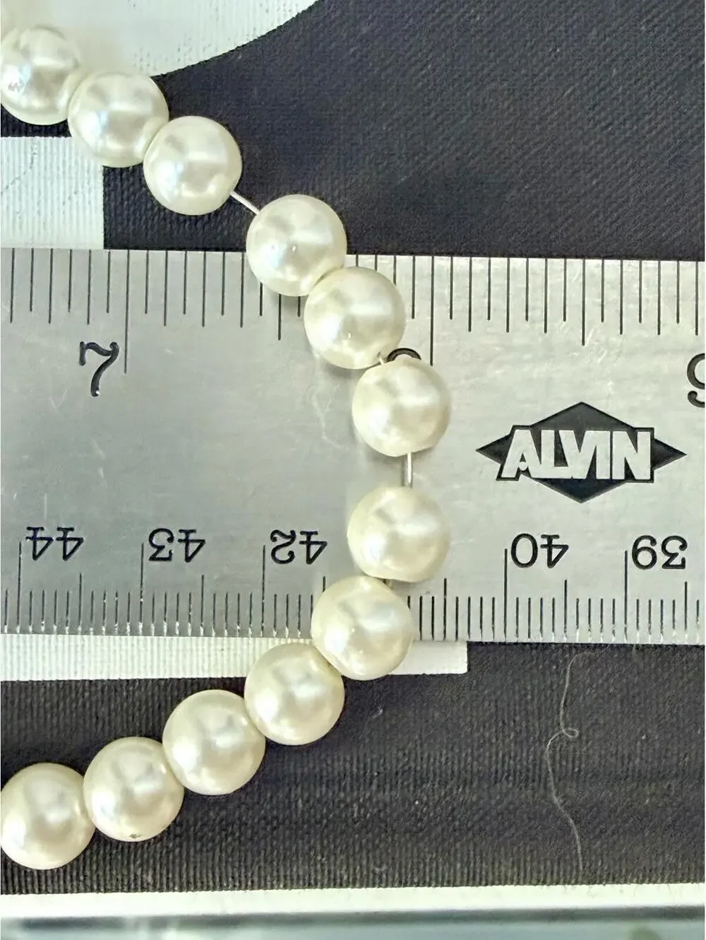 Vintage Glass Pearl Necklace 16” Classic Strand - Picture 3 of 4